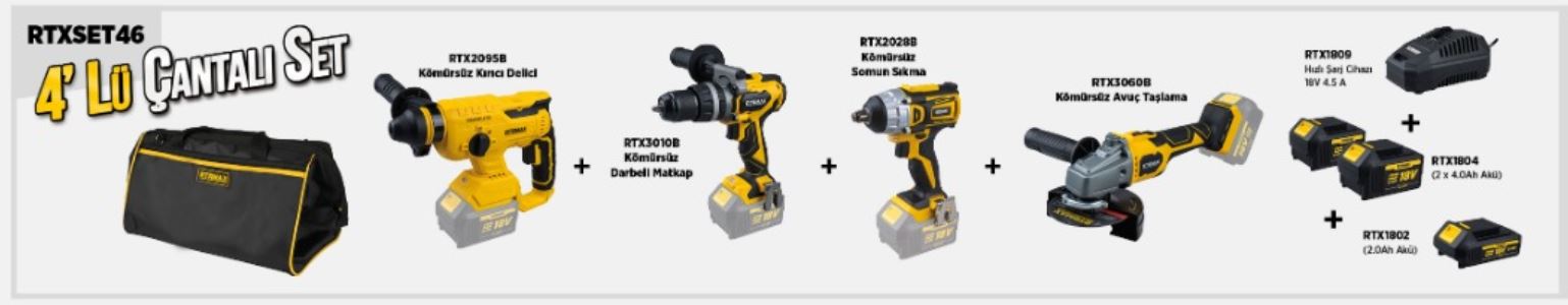 RTRMAX XLION 4 LÜ SET RTX3010B, RTX2028B, RTX2095B, RTX3060B, RTX1802, 2x RTX1804, RTX1809, RTX1019